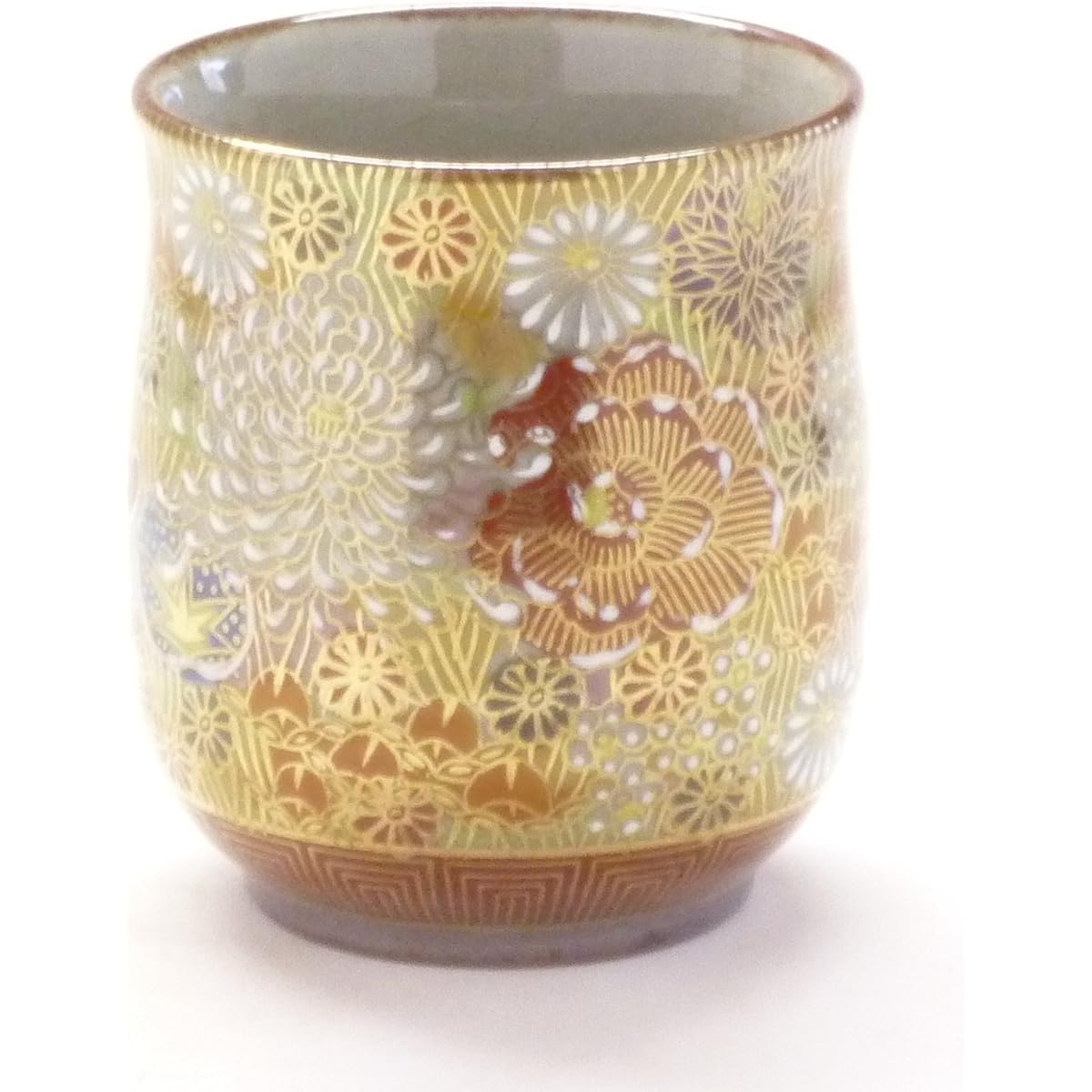 Kutani ware [hot water cup] Large Kaga lord/princess kibun (Kinhanazume) [back picture]