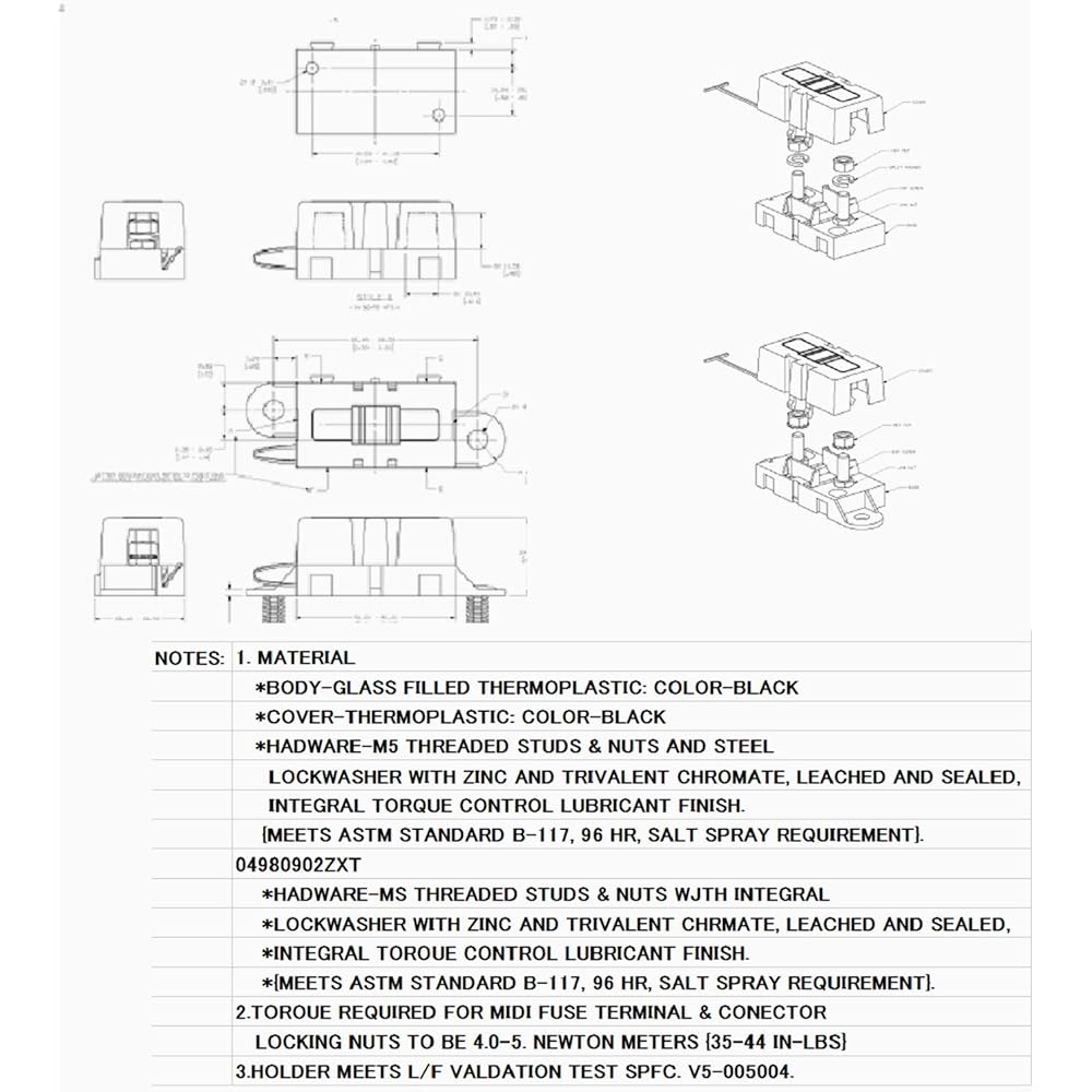 PT1618 04980900 Large capacity fuse holder for SBFW-L 5 pieces PT1618