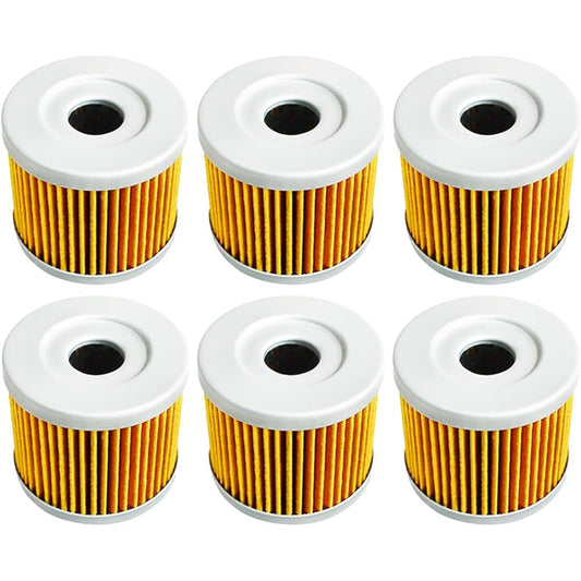 Motorcycle Parts Oil Filter S/UZU-KI GSXS125 GSXR125 DR100 DR125 Burgman AN125 AN 125 AN150 AN400 AN 400 Executive ABS (Color: 6pcs-yellow)