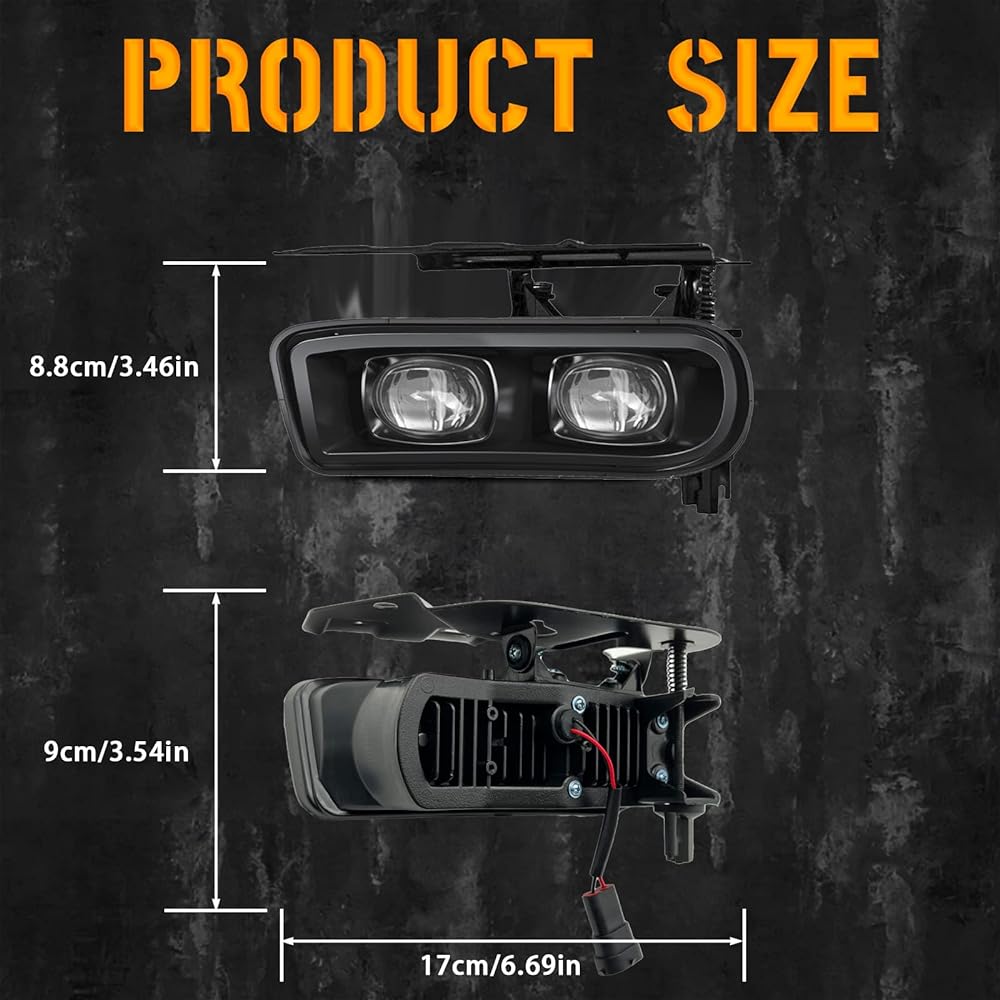 LED Fog Light Assembly Replacement [2002 2003 2005 2005 2006] Cadillac Escalade/Escalade EXT/Escalade ESV Driving Fog Lamp (Clear Lens)
