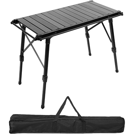 "Next Generation IGT Table with No Assembly Required" Outdoor Table, Camping Table, Foldable, Adjustable Height 43-66cm, Includes Side Rails for Hanging, Aluminum, Lightweight, 3 Units, Compact, Compatible with IGT, Bonfire Table, Multi-Kitchen Table, Ba