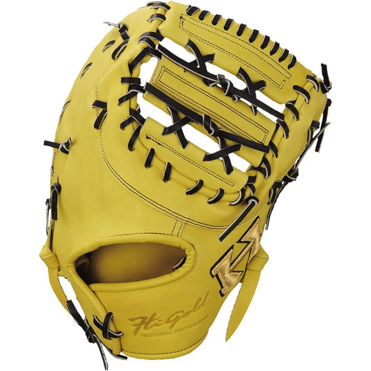 HI-GOLD Gigyoku Hardball First Baseman's Mitt (Medium Size) WKG-F201 Natural Yellow x Black