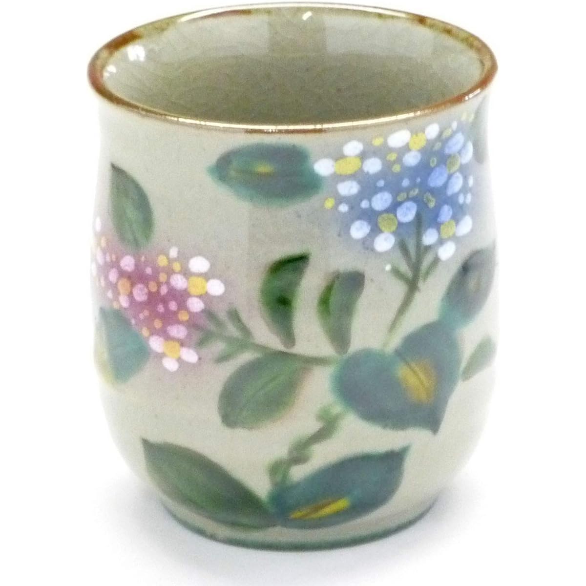 Kutani ware [hot water cup] large calyx hydrangea pottery [back picture blue]