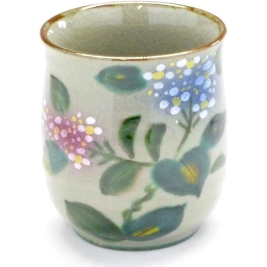 Kutani ware [hot water cup] large calyx hydrangea pottery [back picture blue]