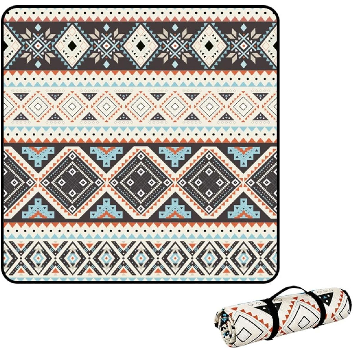 VicBre Leisure Sheet, Thick, Lightweight, Waterproof, 200*200cm, Picnic Sheet, Convenient Storage, Foldable, Compact, Convenient to Carry, Camping/Picnic/Cherry Blossom Viewing/Sports Day/Fireworks Festival (Bohemia)