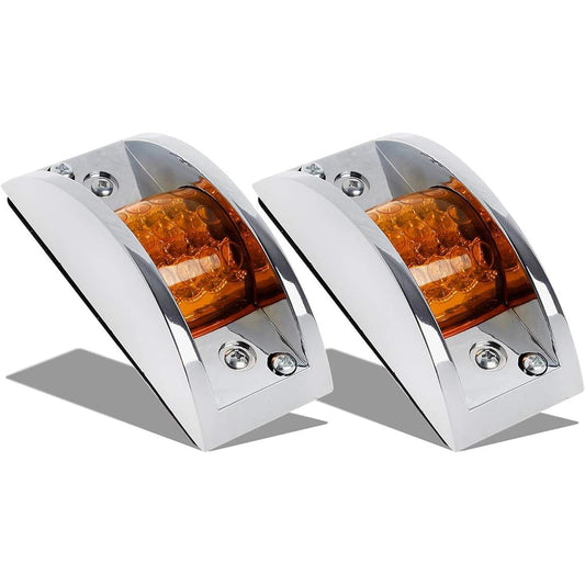 PARTSAM Track Trailer Amber LED 12 chrome plating LED marker clearance light 2 seals