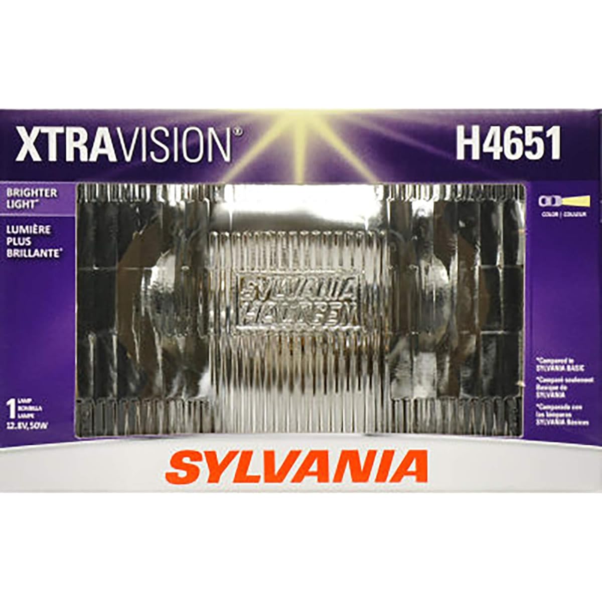 Sylvania -H4651 Xtravision Shield Beam Headlight -Halogen Headlight Replacement Download Visible (with one light bulb)
