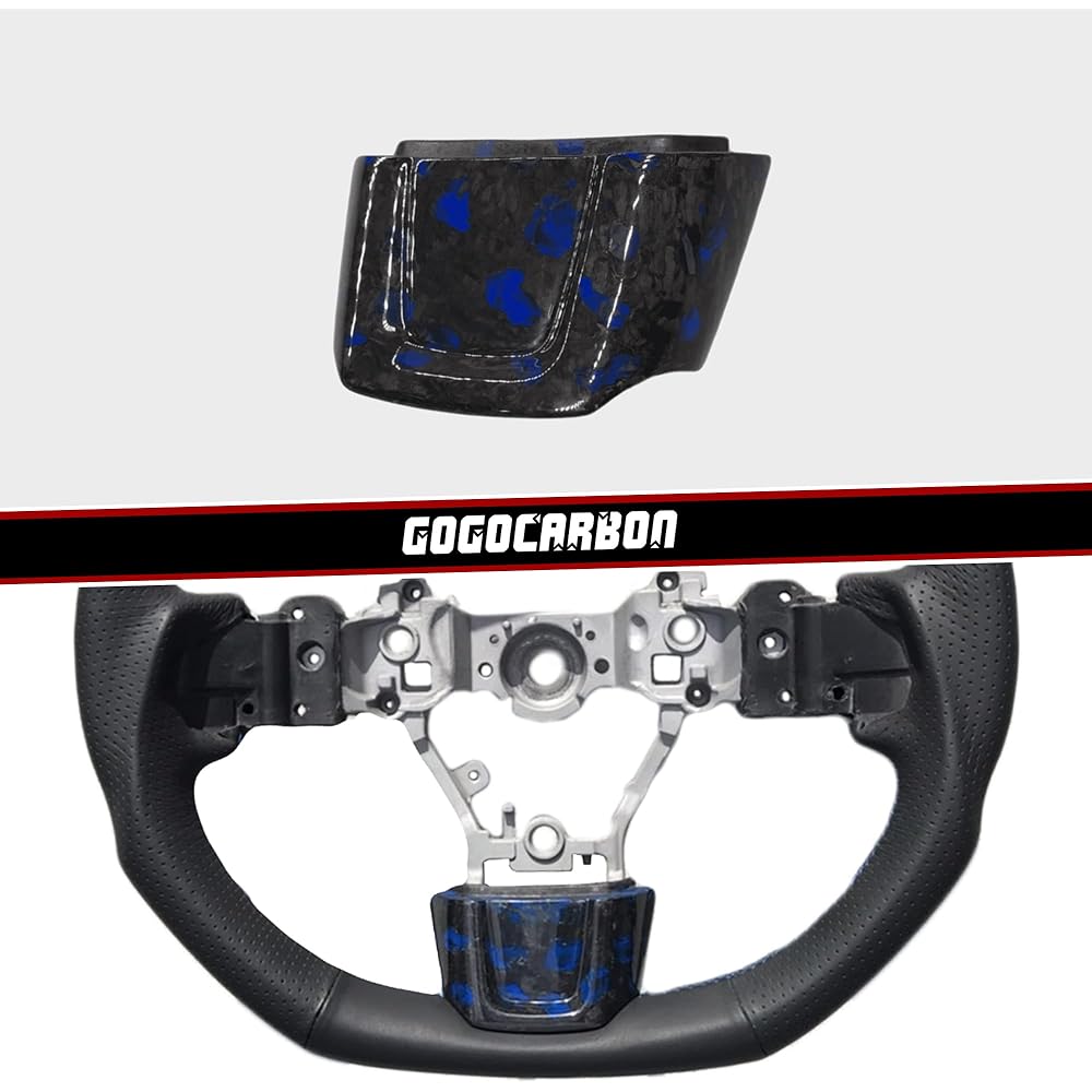 GOGOCARBON Steering Wheel Cover, Cap, Steering Wheel Cover, Black Indigo Forged Carbon (FC), Subaru WRX STI VAB/WRX S4 VAG 2015-2020 Sedan Replacement Cover, Lightweight, Strong UV Clear Coating, Interior, Color and Pattern of Each Product May Vary