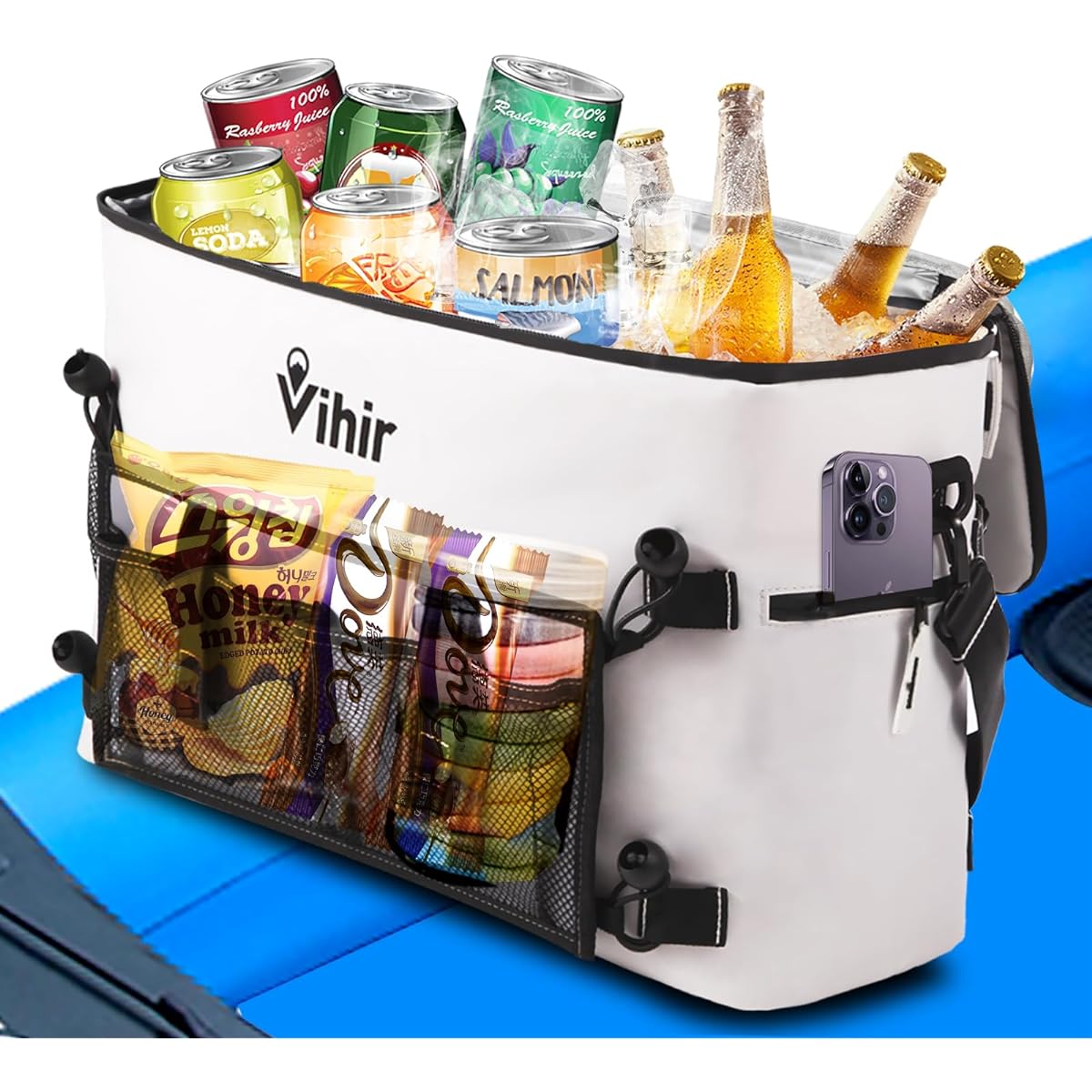Vihir Cooler Box 23L Small Ice Box Cooler Bag Easy to Carry Waterproof Foldable Outdoor Camping Fishing BBQ Picnic