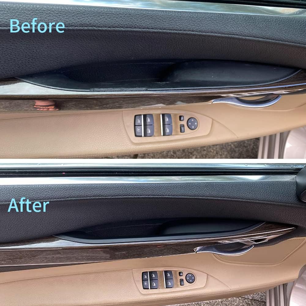 TKREENO car door handle cover BMW 7 series F02 2009-2015 740LI 750LI 760Li Interior apple handle protection decoration cover (black)