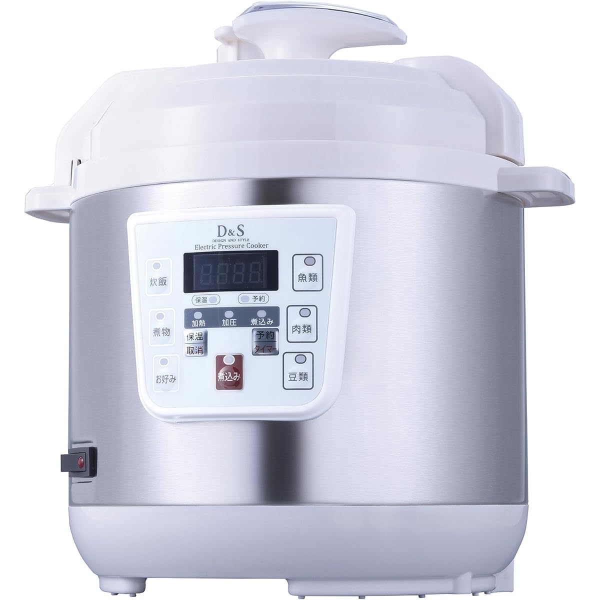 D&S Electric pressure cooker for easy cooking, just add ingredients and press the timer, 2.5L, white, electric pressure cooker for easy pressure cooking, with timer function, with glass lid that can be reheated STL-EC30