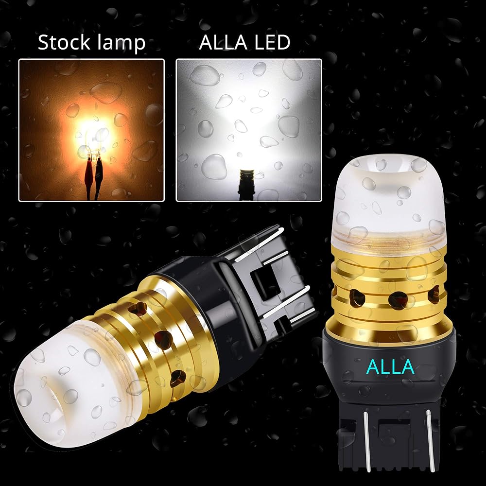 ALLA LIGHTING Mini W3X16Q Base T20 7440 7443 LED bulb Extreme Super Bright W21W 7441 7442 7444 Signal/Brake Tail/DRL Light 6000K Kissenon White