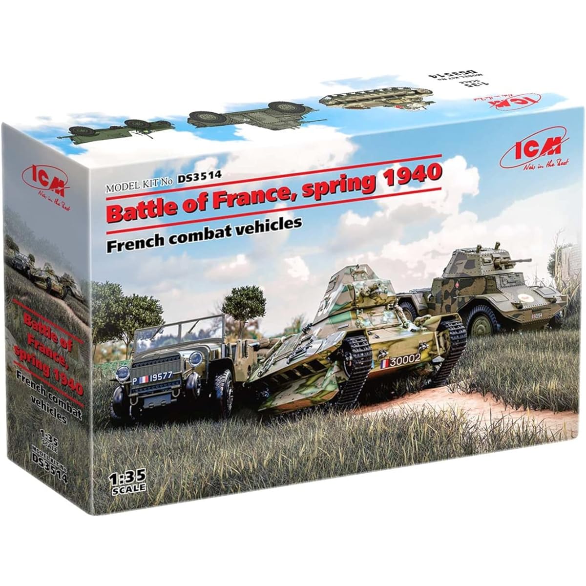 ICM 1/35 Battle of France (1940 Spring) Set Plastic Model DS3514 Molding Color