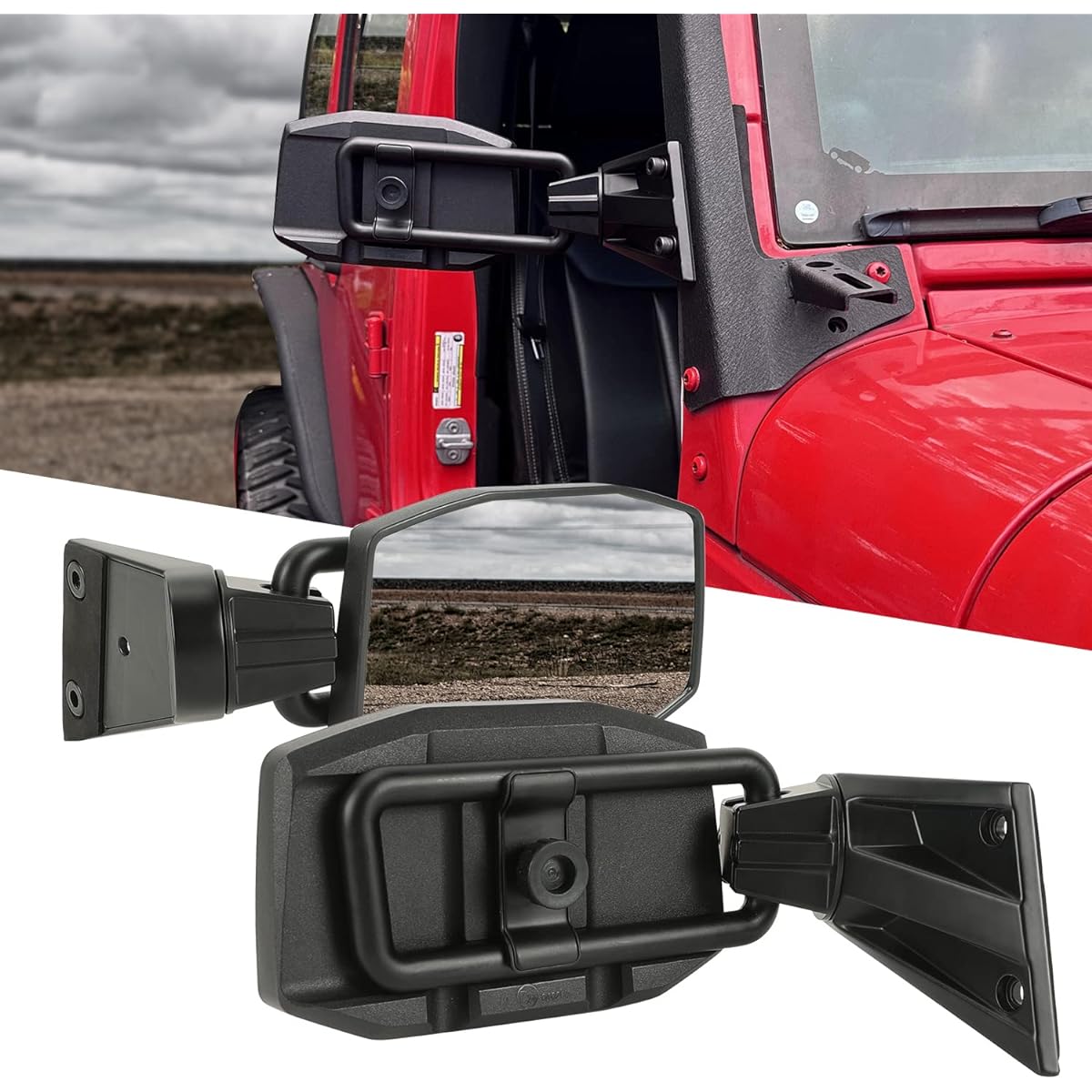 SUNPIE Door Off Miller JK JKU (Sports Sports S Rubicon Sahara Wilis) 2 doors & 4 doors 2007-2018 compatible shock resistance adjustable JK side mirrors