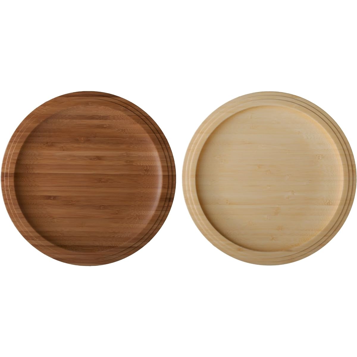 RIVERET Plate 24cm Pair Set Dishwasher Safe White/Brown RV-403WB