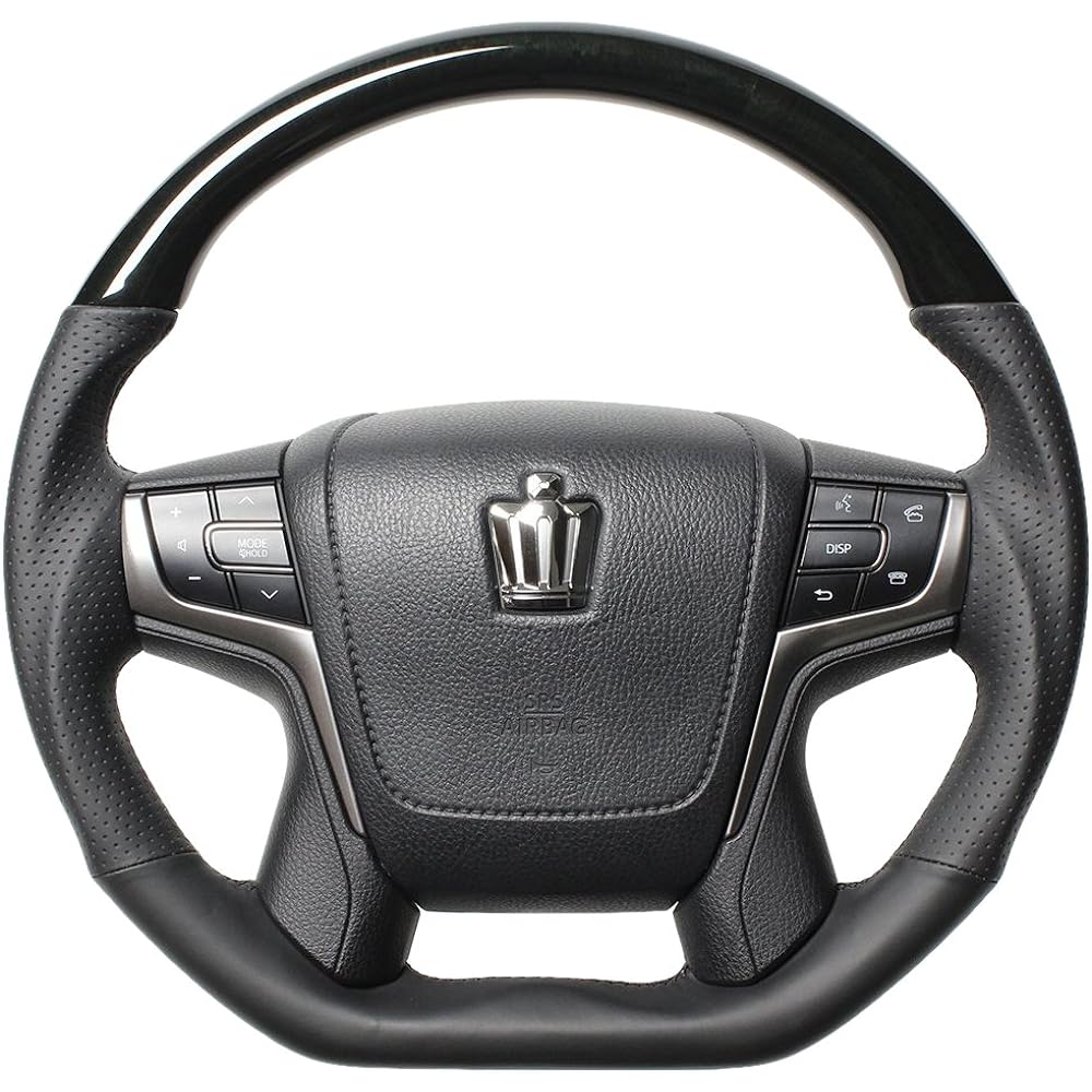 REAL Steering [210 Crown] Premium Series D Shape Black Wood S210-BKW-BK