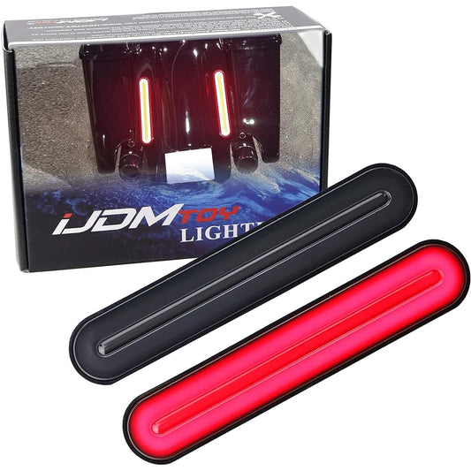 iJDMTOY Dual Rear Fender/Bugger Vertical Mount LED Rod Light Kit Compatible with Harley-Davidson Motorcycles, Full LED 3-in-1 Stop/Brake Turn Signal Parking Light