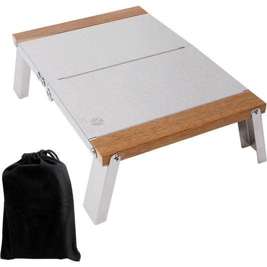 YOLER Camping Table Low Table Outdoor Bonfire Table Embossed Folding Compact Stainless Steel Bifold Additional Solo Can 31x20x9cm Mini Fishing Cherry Blossom Viewing Tent Night Climbing Barbecue