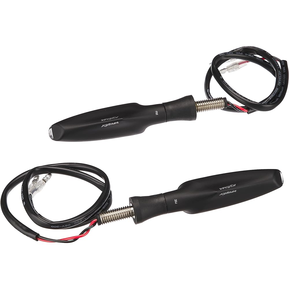 Kijima Motorcycle Turn Signal Sequential Turn Signal LED TR Type 12V5.3W Set of 2 Aluminum Die Cast Body/Black Finish Clear Lens 219-5177A