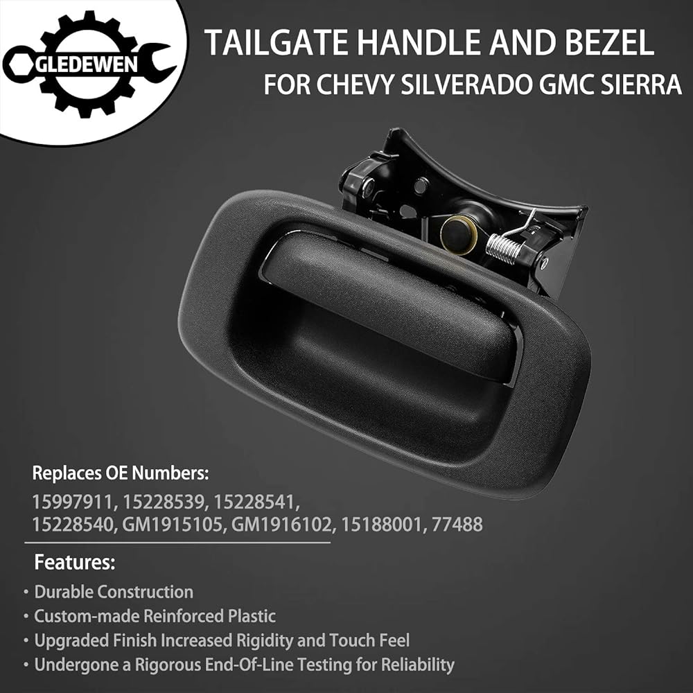With tail gate handle latch and bezelt rim clip -GM parts 15997911, 15228539, 15228541, 15228540 replacement.