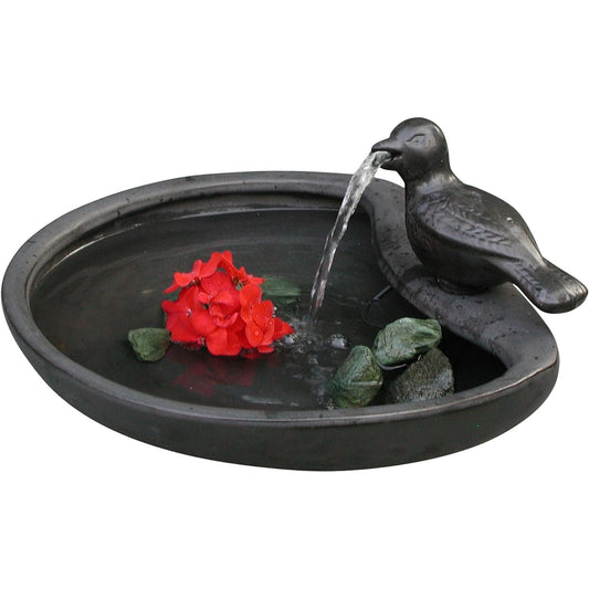 SMART SOLAR Solar Bird Bath Gray