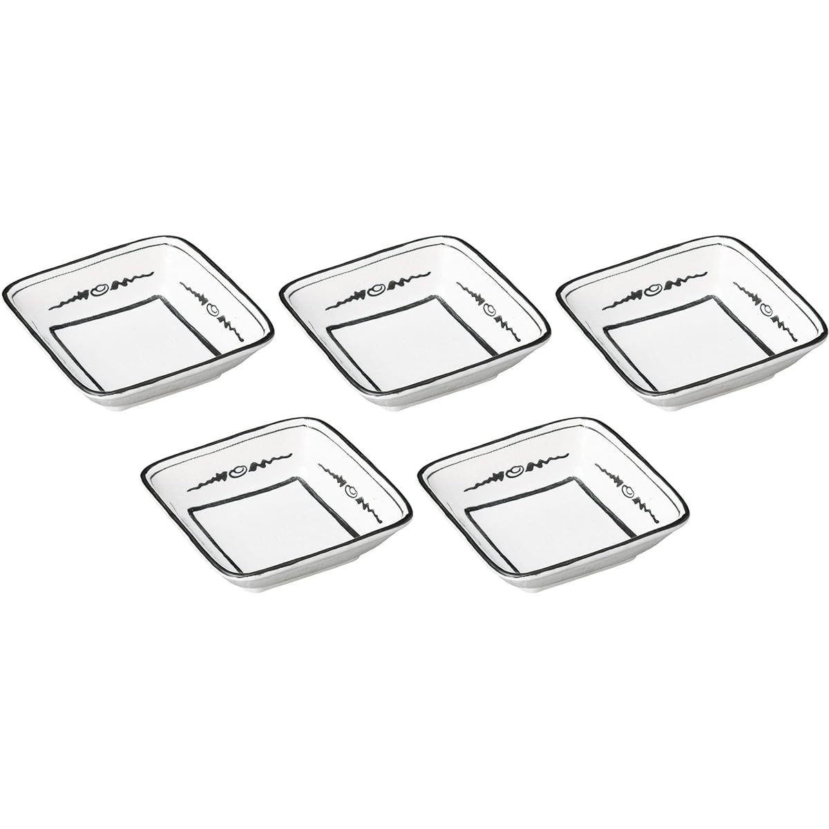 Set of 5 Zuiun square bowl [16×16×4.6cm] | Square bowl