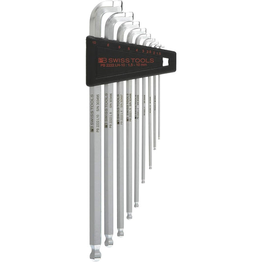 PB SWISS TOOLS Long hex wrench set with multi-angle ball (pack included) 2222LH-10CN