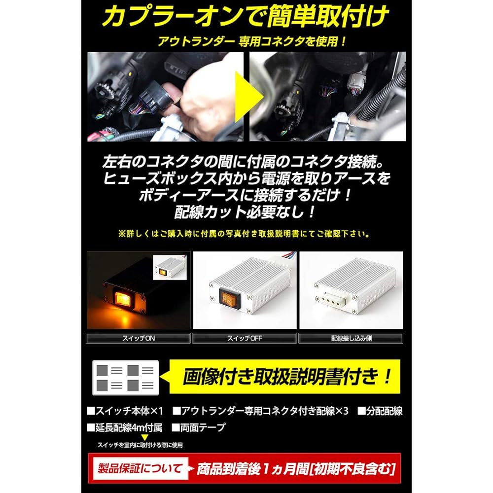 YOURS. Outlander PHEV exclusive LED daylight unit system Ideal for daylighting LED position Custom parts accessories dress up Mitsubishi Mitsubishi ymt808-4474 [3] S