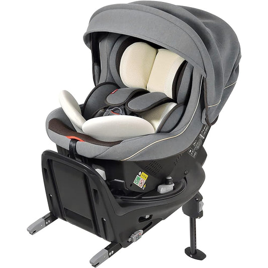 LEAMAN ISOFIX Fixed Child Seat Rotating Newborn to 4 Years LaCour ISOFIX Natural Ash Gray 0 Months ~ 35027