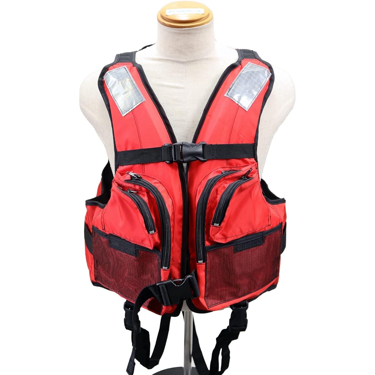 Ocean BW-2003 Type A with Cherry Blossom Mark Life Jacket for Small Boats Fishing Life Jacket for Boarding Ocean Life Ministry of Land, Infrastructure, Transport and Tourism Approved Product Test Product Fishing (Red)
