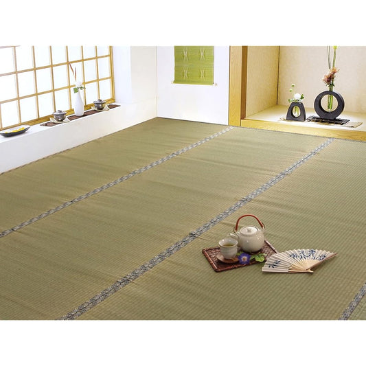 Ikehiko Corporation Igusa Overlay Carpet, 6 Tatami Mats, Domestic Itobiki Woven "Kakita River", 36-ken 6 Tatami Mats (approx. 273 x 364 cm), Beige