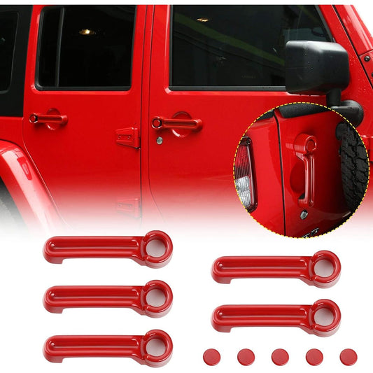 JECAR Door Handle Cover Tail Gate Handle Cover Exterior Accessories 2007-2018 Jeep Langler JK / 2008-2012 Jeep Liberty / 2007-2011 Red for Dodge Nitro