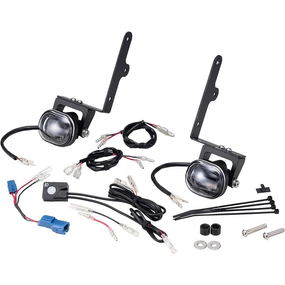 Kijima Motorcycle Fog Light Kit CT125 Hunter Cub (JA55/JA65) White LED Dustproof and Waterproof IP67 Equivalent Steel Black 205-6158