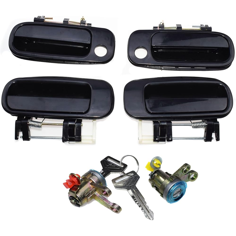 Car Parts Black Beige White Toyota Kamuri 2.2L 3.0L 1992-1996 For outside & amplifiers. Inside door handle Front rear left and right & door lock cylinder car parts (color: kit 013)