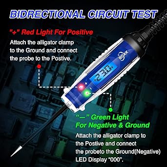 BOAK Automobile Test Light 3-60V DC Director Director Volunteer Tester Voltage Voltage & Illumination Fuse Tester Voltage Test Pen