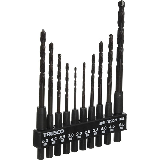 TRUSCO Hexagonal Shaft Ironwork Drill Set of 10 T6SDN-10S