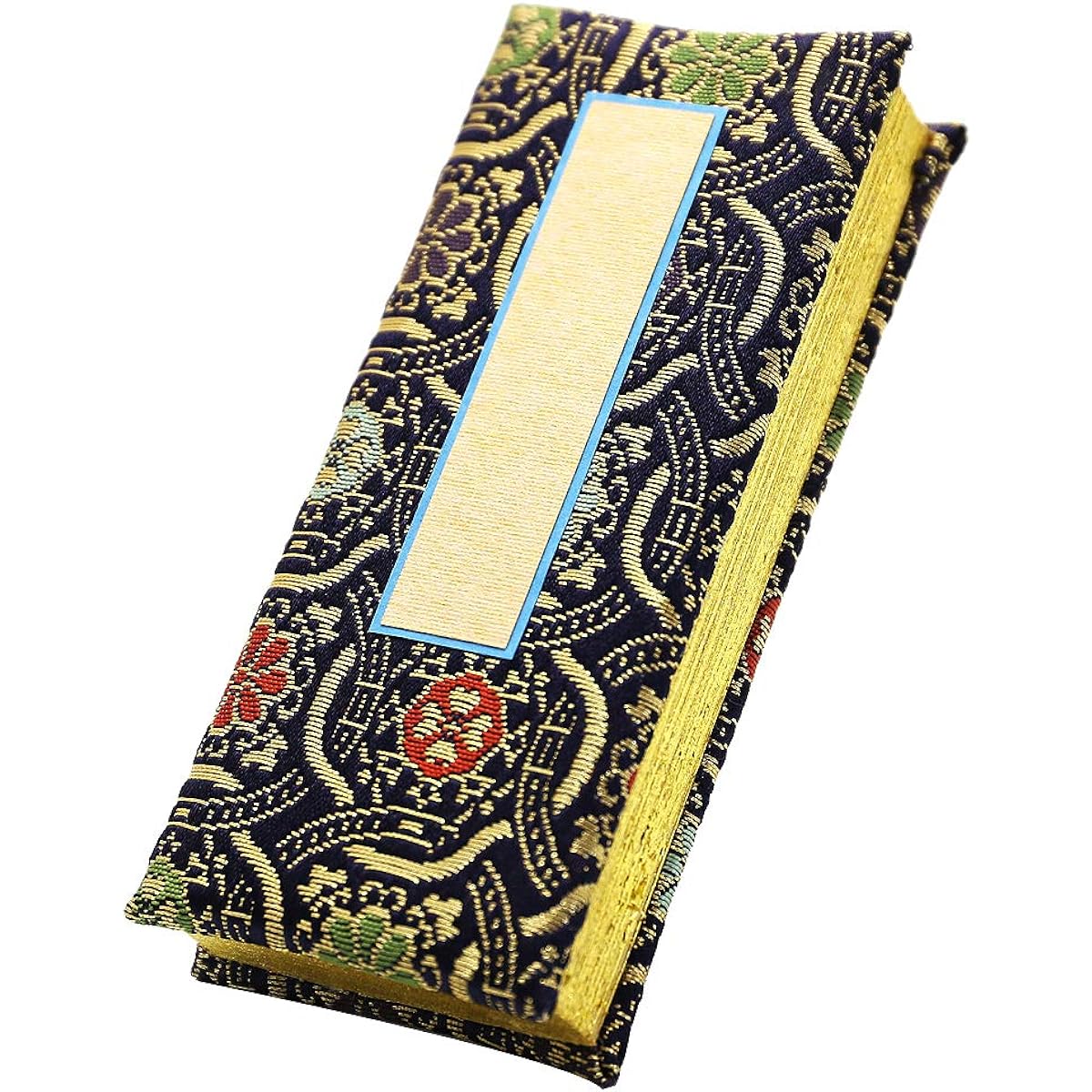 Kyoto Butsudan Hayashi Past Book Nishikikin Brocade (Navy Blue) 4 inches with date ◆Height approx. 12cm Width approx. 5cm Thickness approx. 2.5cm
