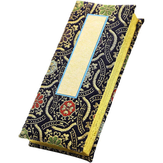 Kyoto Butsudan Hayashi Past Book Nishikikin Brocade (Navy Blue) 5 inches with date ◆Height approx. 15cm Width approx. 6cm Thickness approx. 2.5cm