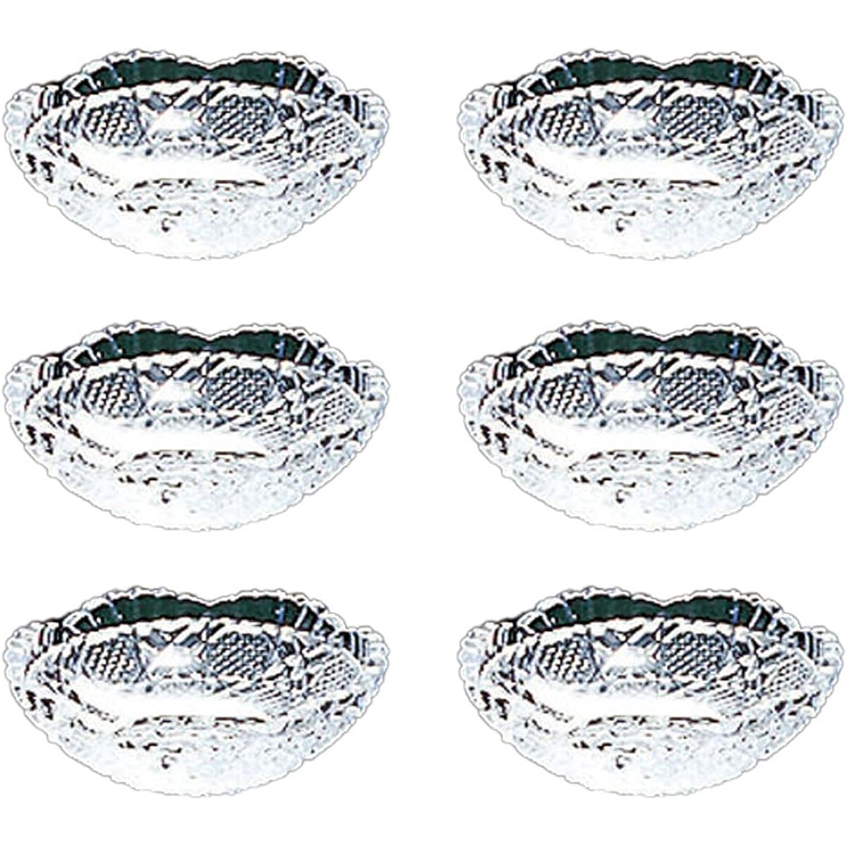 Toyo Sasaki Glass Small Plate Approximately φ7.8 x 2.6cm Fuga Peep Made in Japan Set of 6 LP00610