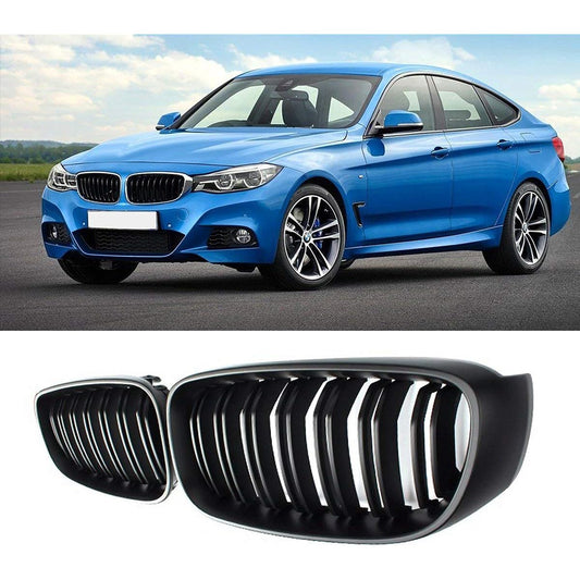 Zealhot Front Grill Kidney Grill Slom Garnish Rack for BMW 3 Series GT F34 BMW Left and Right Set (Matted)