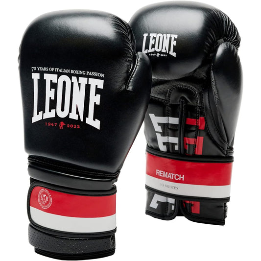 LEONE 1947 Boxing Kickboxing Gloves Unisex [REMATCH] Flex Synthetic Leather PU Pad Velcro Clasp GN332 [Genuine Product]