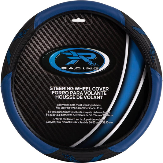 Plasticolor 6342 Blue R Racing Velocity Style Steering Wheel Cover