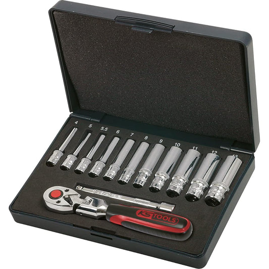 KS TOOLS 1/4" CHROMEplus Socket set 13 pcs 918.0613