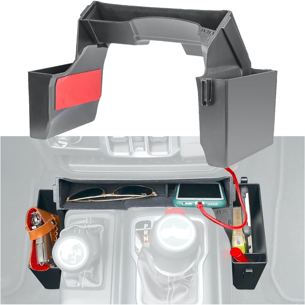JVMA Up Grade Gear Geep Lander JL JLU 2018-2023 Gradiators JT 2020-2023 Gear Shift Organizer Wrangler Grader Diator Accessories 3 Piece Acembring JK