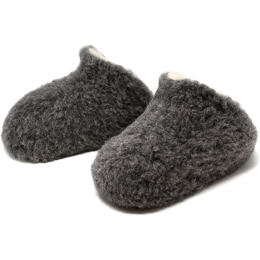 COLDBREAKER Thick 100% Natural Wool Made in Poland Room Shoes Women's Booties No Heel 37/38 (24cm) Charcoal M