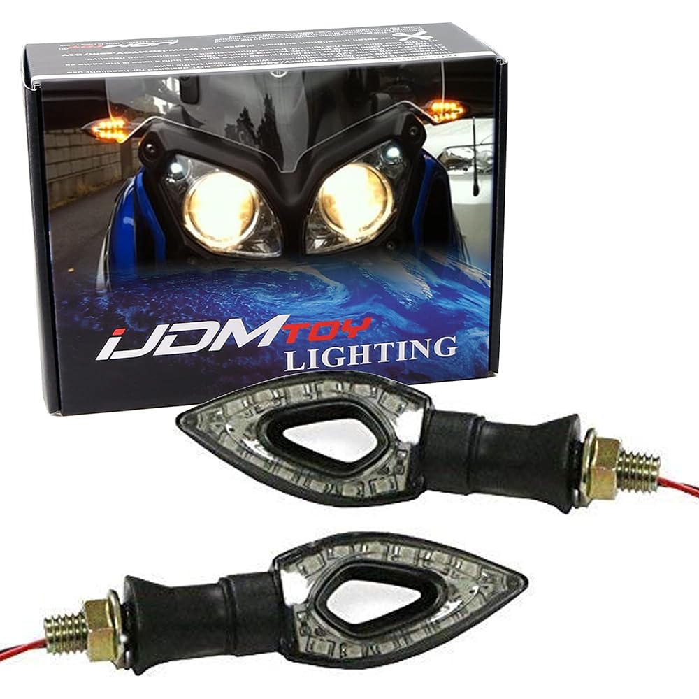 IJDMTOY (2) Add-on Amber 12-SMD LED blinker blinking Light Motorbike Front Rear