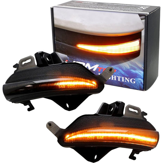 IJDMTOY Smoke Lens Dynamic Sikkensial Flashing/Flow Full LED Outer Side Mirror Winker Light Asen Brikit Lexus Compatible RC ES LS CT