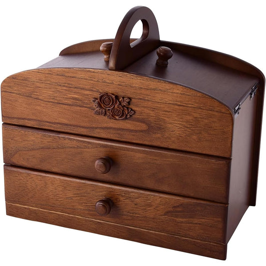 Narika Chatani Sangyo Japanese Wooden Sewing Box 020-301