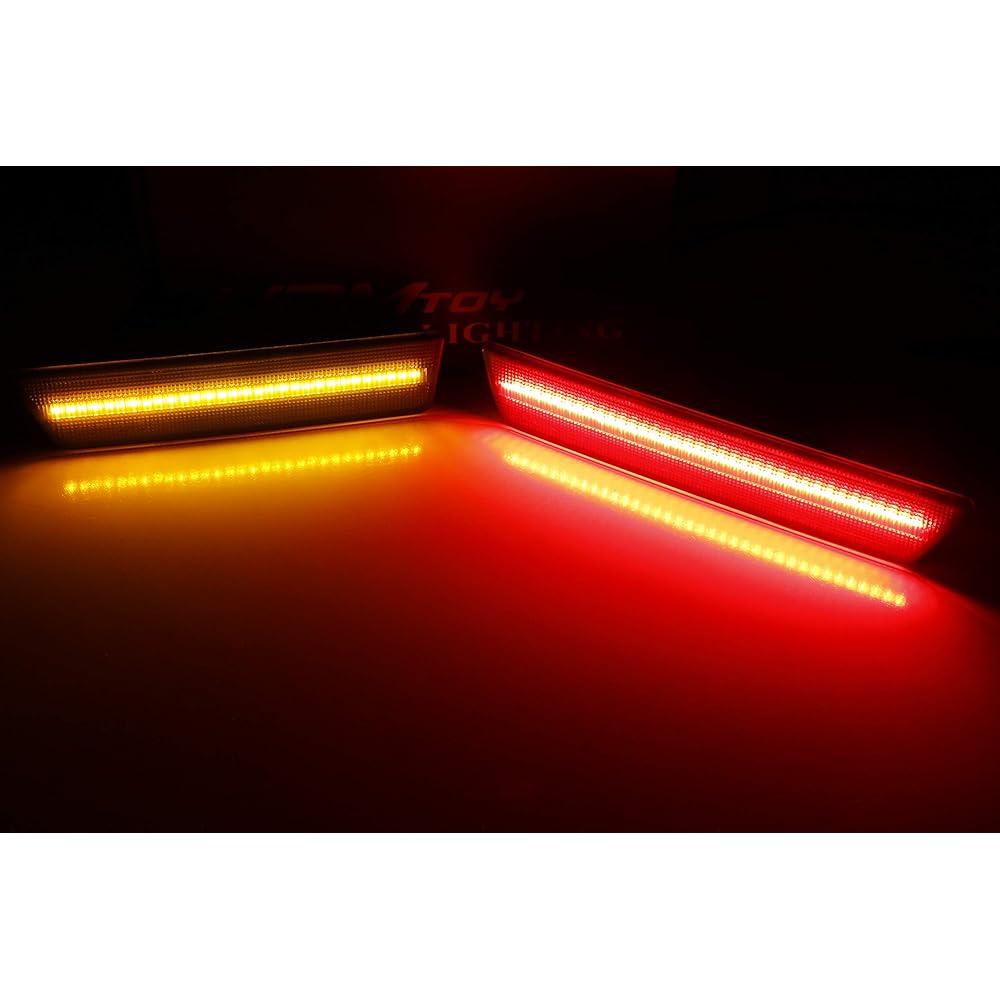 IJDMTOY Smoke Lens LED Side Marker Light 4 2008-2014 DODGE CHALLENGER compatible Front Amber LED & 2 Rear Red LED
