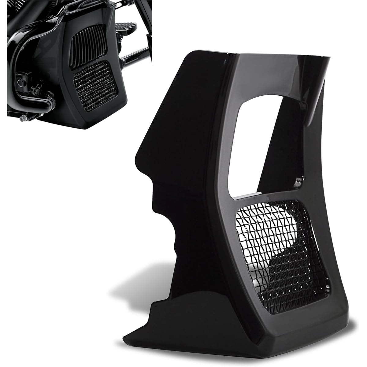 WOWTK Chins Poiler Harley Davidson 2017-2023 Touring Road King Street Glide Road Electric Ride Standard Model Vivid Black Finish